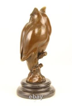 Bronze Owl Sculpture on a Black Marble Base After Milo Bronze Owl Sculpture on a Black Marble Base After Milo