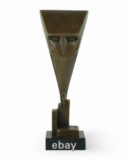 Bronze Owl Sculpture on a Marble Base after Chris van der Hoef