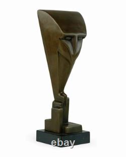 Bronze Owl Sculpture on a Marble Base after Chris van der Hoef