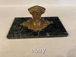 Bronze Paperweight Signed O. Lelièvre Late 19th Century Napoleon III Marble Base