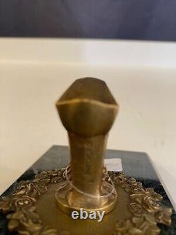 Bronze Paperweight Signed O. Lelièvre, Late 19th Century, Napoleon III, Marble Base
