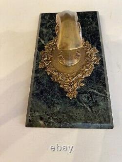Bronze Paperweight Signed O. Lelièvre Late 19th Century Napoleon III Marble Base