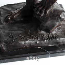 Bronze Sculpture Adam Signed A (august) Rodin 1880 Huge 87 CM Marble Base