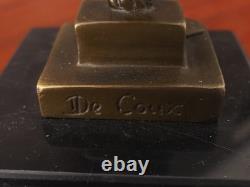 Bronze Sculpture Cat on the Staircase Signed, Handmade, Marble Base