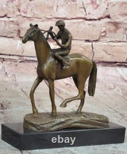 Bronze Sculpture Sale Animated Marble Horse With Jockey Original Signed