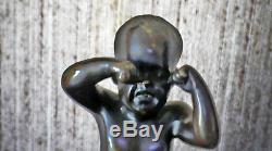 Bronze Sculpture Signed Crying Child 26 CM With Marble Base