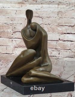 Bronze Sculpture Signed Depicting a Male-Female Couple on a Marble Base