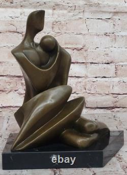 Bronze Sculpture Signed Depicting a Male-Female Couple on a Marble Base