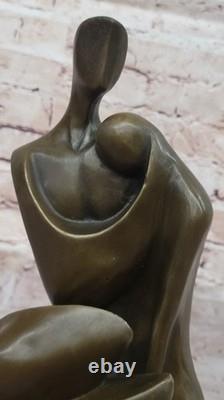 Bronze Sculpture Signed Depicting a Male-Female Couple on a Marble Base