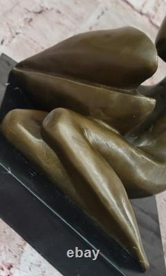 Bronze Sculpture Signed Depicting a Male-Female Couple on a Marble Base