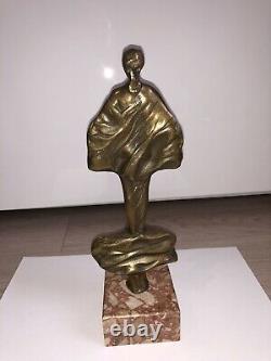 Bronze Sculpture Signed Erotic Curiosa Ancient Vintage Statue Marble