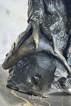 Bronze Sculpture Signed Original Font Marble Figurine