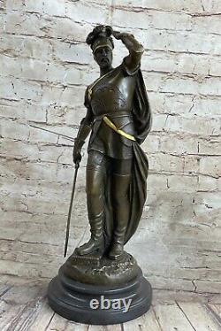 Bronze Sculpture Signed Pizarro Roman Legion Soldier Marble Figurine Base