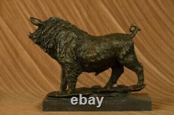 Bronze Sculpture Statue Signed Barye Wild Boar Animal Marble Mascot Costume Base
