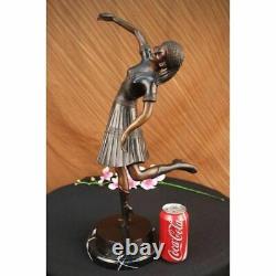 Bronze Sculpture Statue Signed Egyptian Woman Dancer Marble Gift Decor