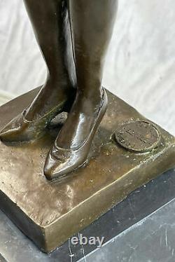 Bronze Sculpture Statue Signed Original Mom Housewife Marble Art Gift Case