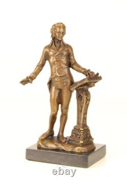 Bronze Sculpture of Composer Beethoven on a Marble Base After Milo