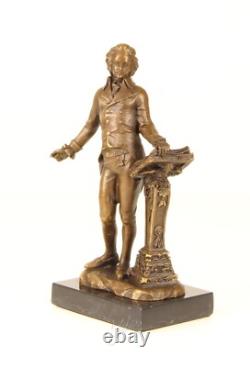 Bronze Sculpture of Composer Beethoven on a Marble Base After Milo