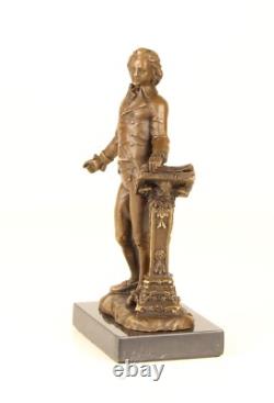 Bronze Sculpture of Composer Beethoven on a Marble Base After Milo