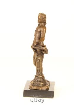 Bronze Sculpture of Composer Beethoven on a Marble Base After Milo