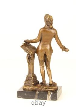 Bronze Sculpture of Composer Beethoven on a Marble Base After Milo