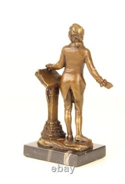 Bronze Sculpture of Composer Beethoven on a Marble Base After Milo Bronze Sculpture of Composer Beethoven on a Marble Base After Milo
