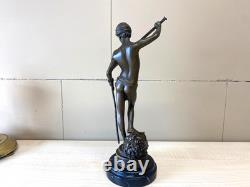 Bronze Sculpture of David on a Black Marble Base after Antonin Mercier