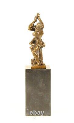 Bronze Sculpture of Hercules and Diomedes on Black Marble Signed