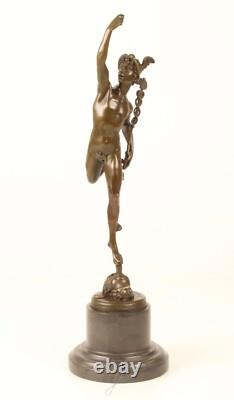 Bronze Sculpture of Mercury on Marble Base after Giovanni Bologna