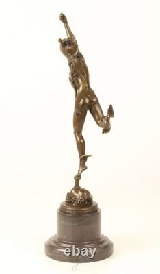 Bronze Sculpture of Mercury on a Black Marble Base after Giambologna