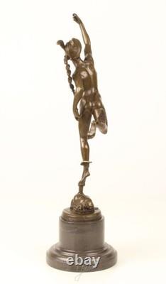 Bronze Sculpture of Mercury on a Black Marble Base after Giambologna