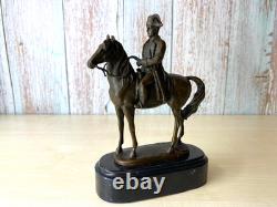 Bronze Sculpture of Napoleon on Horseback on Black Marble after Antonio Canova