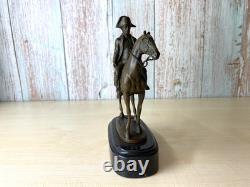 Bronze Sculpture of Napoleon on Horseback on Black Marble after Antonio Canova