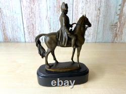 Bronze Sculpture of Napoleon on Horseback on Black Marble after Antonio Canova