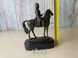 Bronze Sculpture of Napoleon on Horseback on Black Marble after Antonio Canova