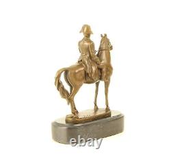 Bronze Sculpture of Napoleon on Horseback on a Black Marble Base After Antonio Canova