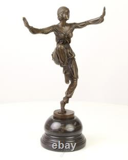 Bronze Sculpture of Scheherazade on a Black Marble Base After A. Laurel