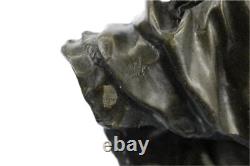 Bronze Sculpture of a Beautiful Young Semi-Nude Girl in Marble Original Signed