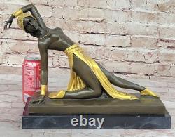 Bronze Sculpture of a Dancer by Chiparus, Signed Art Deco, on a Marble Base
