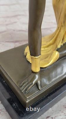 Bronze Sculpture of a Dancer by Chiparus, Signed Art Deco, on a Marble Base