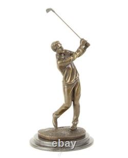 Bronze Sculpture of a Golfer on a Black Marble Base after Milo