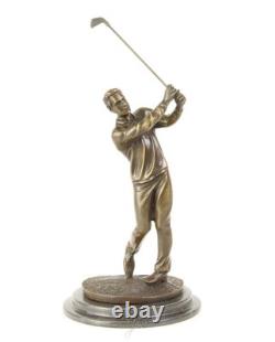 Bronze Sculpture of a Golfer on a Black Marble Base after Milo