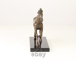 Bronze Sculpture of a Horse on Vintage Black Marble