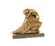 Bronze Sculpture Of A Kneeling Beauty On Black Marble Signed