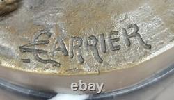 Bronze Sculpture of a Naked Boy Signed, Art Deco Statue on Marble Base