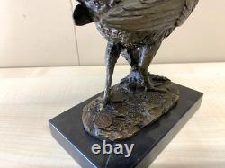 Bronze Sculpture of a Pheasant on a Black Marble Base Signed