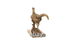 Bronze Sculpture of a Pheasant on a Black Marble Signed