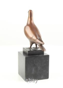 Bronze Sculpture of a Pigeon on Black Marble after Landon Metz