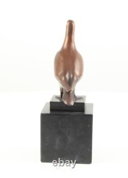 Bronze Sculpture of a Pigeon on Black Marble after Landon Metz