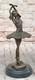 Bronze Sculpture Of A Prima Ballerina, Signed, In Brown Patina On Marble